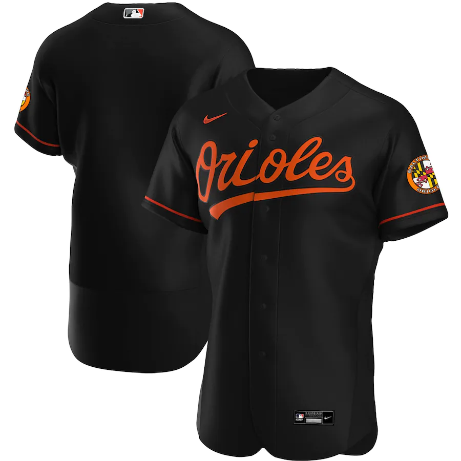 Men's Baltimore Orioles Blank Black Flex Base Stitched Jersey